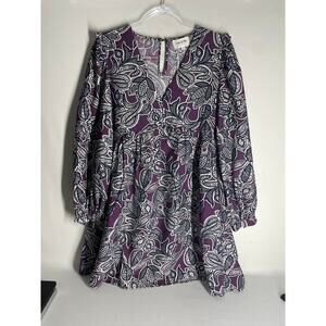 Grace & Mila Hella Prune Dress Purple Floral Mini Size Small Size Small NEW